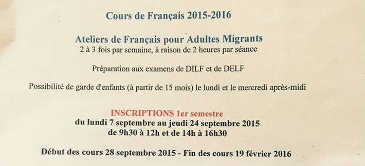 دوره‌های زبان فرانسه برای دانشجویان، پناهجویان و اتباع خارجی در فرانسه