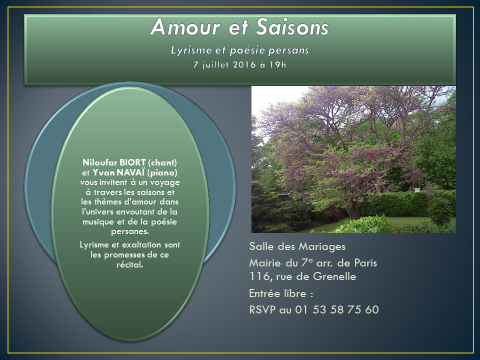 کنسرت «عشق و فصول» همراه با غزل‌ و شعر فارسی